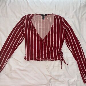 striped cropped longsleeve top!